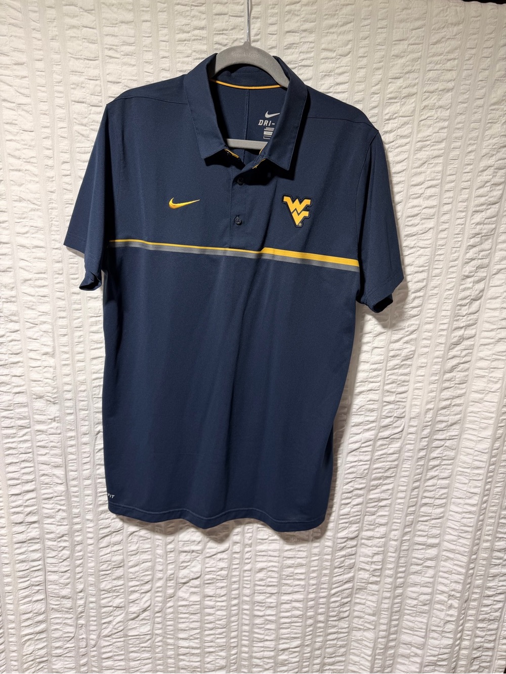 Nike Navy & Gold West Virginia Dri-FIT Polo